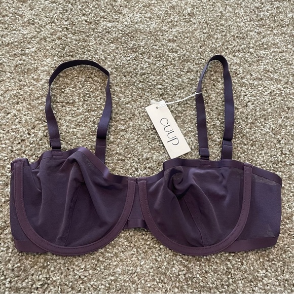 NWT CUUP The Balconette bra mesh dusk purple 36C - Picture 1 of 5